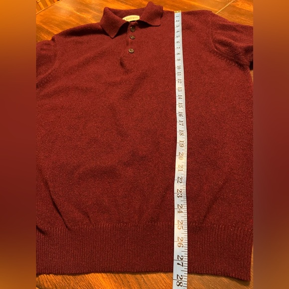 The Original Burlington 100% Lambswool Sweater Men’s Sz 50/ M Collared Burgundy - Picture 6 of 10